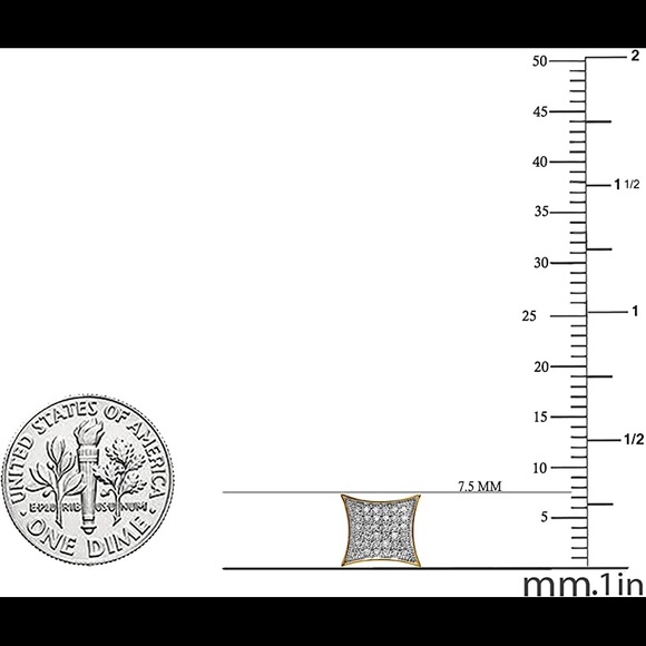 14K Yellow Gold 1/3 Carat White Diamond Kite Shape Stud Earrings - Picture 8 of 9